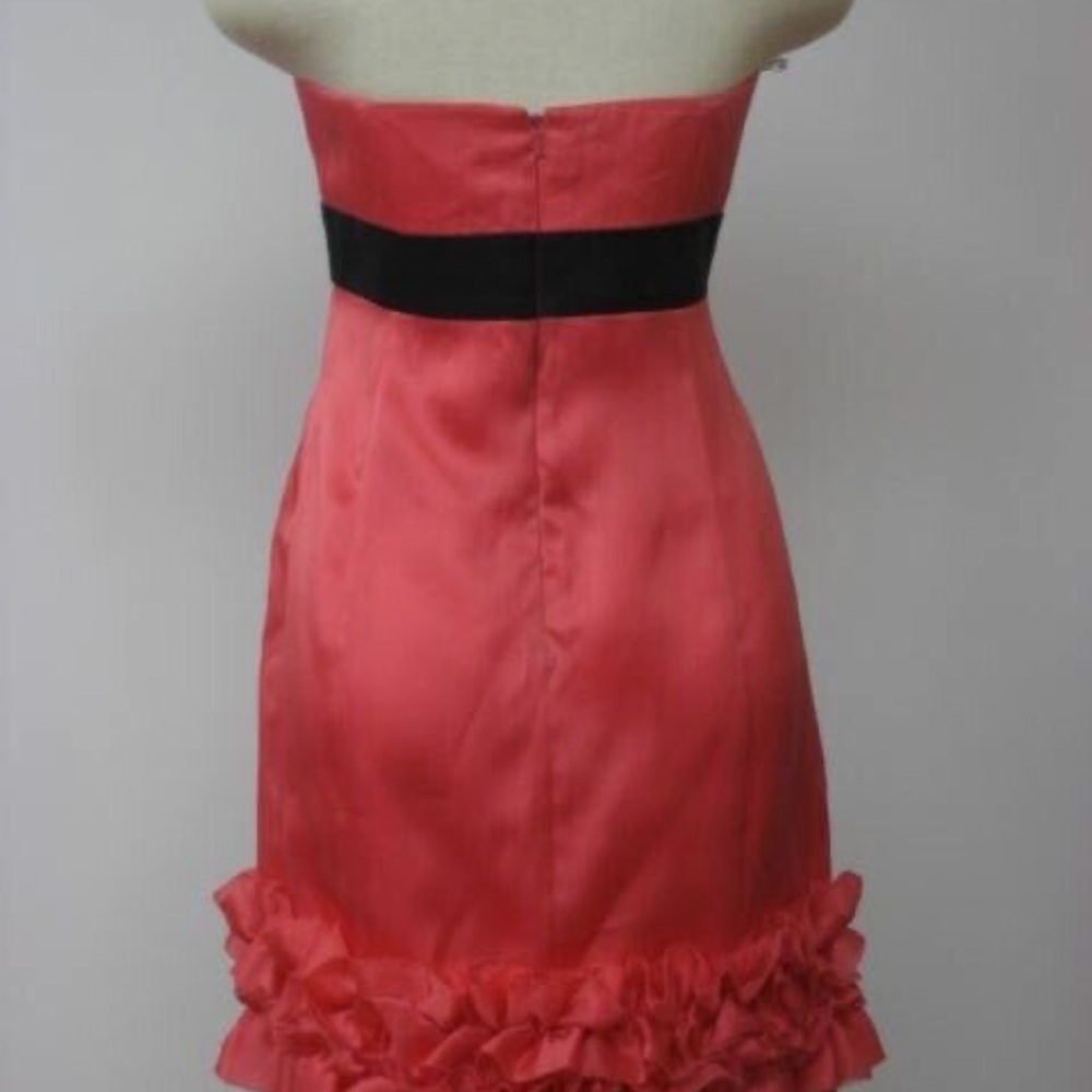 Phoebe Couture Size 2 Pink and Black Ruffled Strapless Mini Dress - Picture 16 of 16